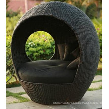 PE Rattan wicker Outdoor Furniture Bed Metal Lounger